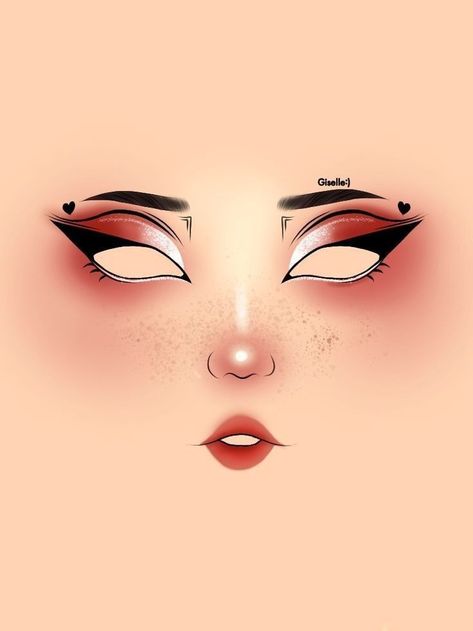 Makeup Sketch, Anime Eye Makeup, Makeup Drawing, Face Charts, Makeup Face Charts, Face Art Makeup, Graphic Makeup, Swag Makeup, Eye Makeup Designs