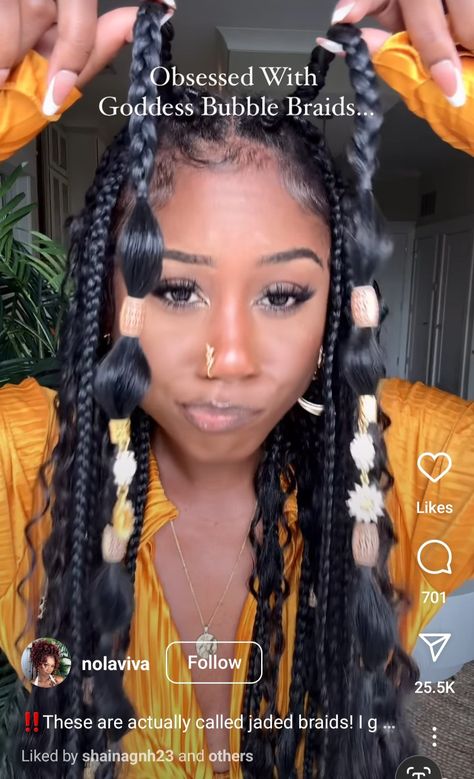 Bubble Box Braids, Bubble Braids, African Braids Hairstyles, African Braids, Goddess Braids, Box Braids, Pretty Hairstyles, Hair Inspo, Braided Hairstyles