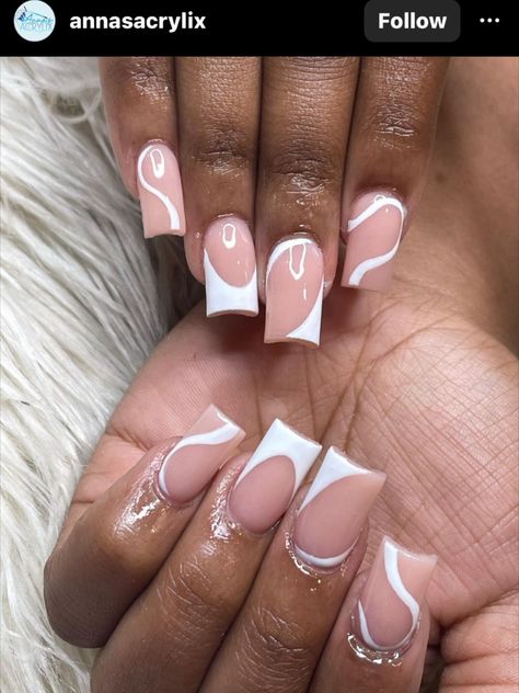 ✨✨cute trendy frech chips nails, white nails, french chip, simple nail design ✨✨ Square Acrylic Nails Long, White Nails French, Chip Nails, Uni Nails, Nurse Nails, Sqaure Nails, Boss Nails, Acrylic Nails Long, Nails Long Square