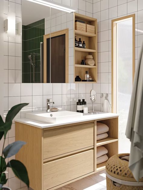 Storage Ideas and Tips for Your Home - IKEA CA Ikea Storage Ideas, Small Bathroom Sink Cabinet, Ikea Bathroom Sinks, Ikea Bathroom Storage, Scandi Bathroom, Small Bathroom Storage Cabinet, Organized Bathroom, Bathroom Big, Functional Bathroom