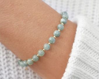 OliviaMabrey | Etsy Elegant Crystal Jewelry, Stone Bead Jewelry, Healing Gemstone Bracelets, Moonstone Bracelet, Natural Stone Bracelets, Jade Bracelet, Beads Bracelet Design, Elegant Bracelet, Bridal Bracelet