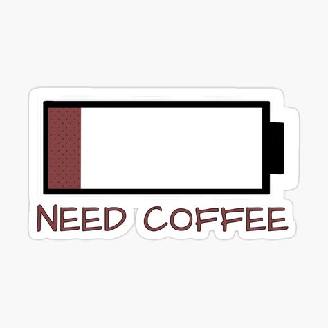 Get my art printed on awesome products. Support me at Redbubble #RBandME: https://www.redbubble.com/i/sticker/Need-Coffee-by-shopdiego/147286621.EJUG5?asc=u Aesthetic Coffee Stickers Printable, Stickers Coffee Design, Coffee Lover Sticker, Coffee Stickers Aesthetic, Cute Coffee Stickers, Coffee Shop Stickers, Stickers Cafe, Cafe Stickers, Sticker For Journal