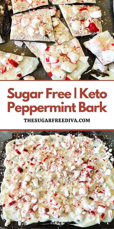 Sugar Free Christmas Treats, Sugar Free Candy Recipes, Sugar Free Cookie Recipes, Peppermint Bark Recipes, Low Carb Christmas, Keto Holiday Recipes, Sugar Free Snacks, Sugar Free Baking, Sugar Free Recipes Desserts