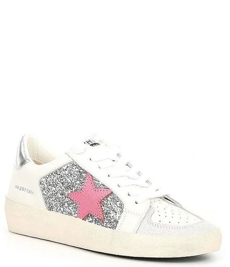 Quinn Star Glitter Sneakers | Dillard's Preppy Shoes Star, Preppy Vintage Havana, Pink Star Shoes, Cute Vintage Havana Shoes, Vintage Havana Sneakers Outfit, Prom Sneakers, Star Shoes Sneakers, Vintage Havana Sneakers, Preppy Sneakers