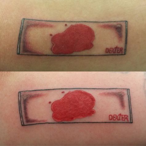 Dexter tattoo Dexter Morgan Tattoo Ideas, Dexter Tattoo Ideas, Dexter Morgan Tattoo, Dexter Tattoo, Dexter Cartoon, Epic Tattoos, Really Bad Tattoos, Cartoon Tattoo Ideas, Tattoo 2024