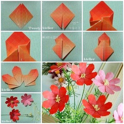 Using a Modular origami can make many beautiful crafts … including a bunch of Cosmos – beautiful garden flowers …This is time I will share how to fold modular origami daisy. These pretty daisy flowers are perfect for spring decoration. You can spend some time to fold these lovely flowers and decorate your home. Happy … Diy Origami Decor, Diy Origami Home, Craft Paper Design, Origami Decor, Origami Home Decor, Craft Origami, Flower Origami, Origami Star Box, Paper Quilling Flowers