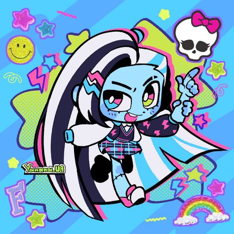 ⭐ Yana ⭐Open comms! no Twitter: "MH sticker designs i wanna print, slapped a bg on them real quick ⚡️ https://t.co/S21jFlfuh3" / Twitter Arte Monster High, Fanart Drawing, Moster High, Frankie Stein, Monster High Art, Monster High Characters, Sticker Designs, Real Quick, High Art