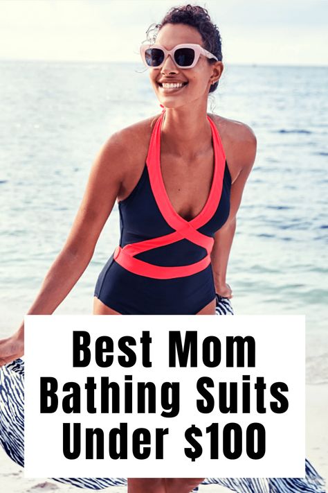 Best Mom Swimwear, Best Bathing Suit For Mom Pooch, Mom Swimwear, Best Swimsuits For Moms, Mom Bathing Suits, Swimsuits For Moms, Flattering Bathing Suit, Swimsuit Inspiration, Mom Belly