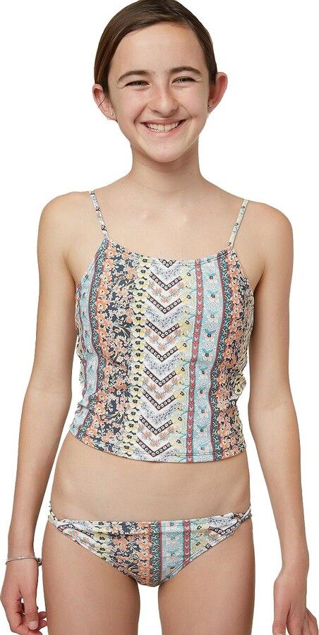 O'Neill Coco Hi-Neck Tankini Swim Set - Girls' Pretty Swimwear, Beach Wardrobe, Bra Pads, Swim Sets, Swim Tankini, Cute Swimsuits, Kids Swimwear