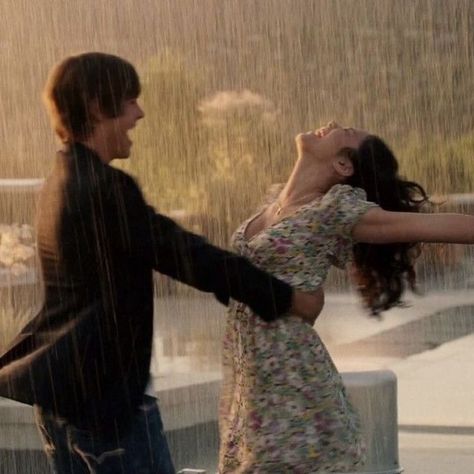 Kiss Under The Rain Aesthetic, Dancing In Rain Aesthetic, Music Diary, Couple Dancing Aesthetic, Couple In Rain, Troy And Gabriella, High School Musical 3, Dream Dates, 2024 Aesthetic