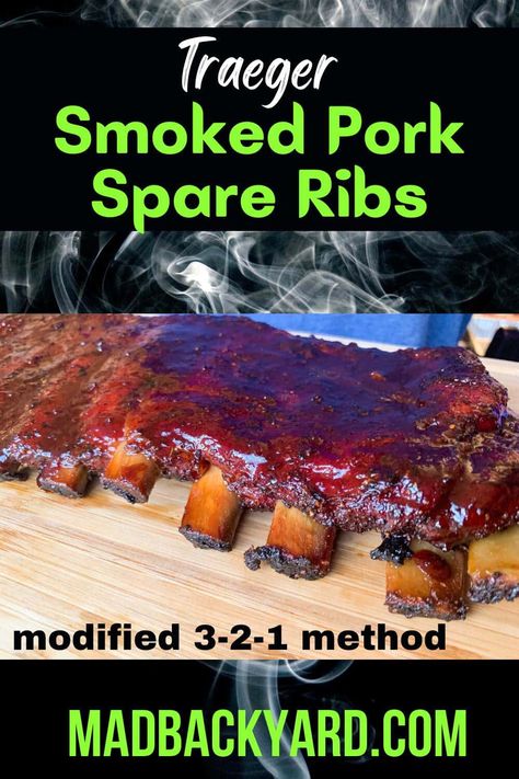 Pork Spare Ribs Grilled, Smoked Pork Spare Ribs, Grilled Spare Ribs, Cooking Pork Ribs, Pork Spare Ribs Recipe, Spareribs Recipe, Ribs Seasoning, Pork Back Ribs, Traeger Smoker