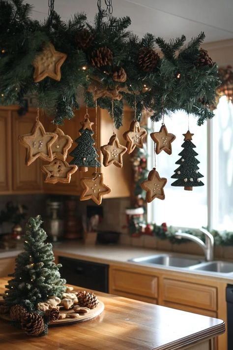 21 Gorgeous Kitchen Christmas Decor Ideas To Copy 29 Kitchen Christmas Tree Decorations, Cozy Christmas Kitchen Decor, Cozy Christmas Decor Kitchen, Rustic Christmas Kitchen Decor Ideas, Xmas Kitchen Decor Ideas, Small Kitchen Christmas Decor, Small Home Christmas Decor, Small House Christmas Decor, German Christmas Decor