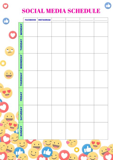 Posting on social media just got easier! Vibrant and handy, these planners are perfect for marketers and influencers who have a hectic social media schedule to maintain. Equipped with columns for daily posts and different social media platforms, this printable can help you stay organized through all your campaigns. Download it now from theprintables.in Posting On Social Media, Social Media Schedule, Free Downloads, Staying Organized, Social Media Platforms, Free Printables, Free Download, Social Media, Media