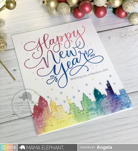 mama elephant | design blog: INTRODUCING: Happy New Year Wishes + Holiday Messages Happy New Year Calligraphy, New Year Cards Handmade, New Year Card Making, New Year Wishes Cards, New Year Calligraphy, Happy New Year Letter, New Year Card Design, Card Design Handmade, Homemade Birthday Cards