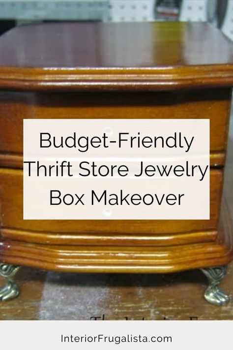 Redone Jewelry Boxes, Altered Jewelry Boxes, Thrift Store Jewelry, Box Makeover, Princess Look, Jewelry Box Makeover, Box Crafts, Painted Jewelry Boxes, Jewelry Box Diy