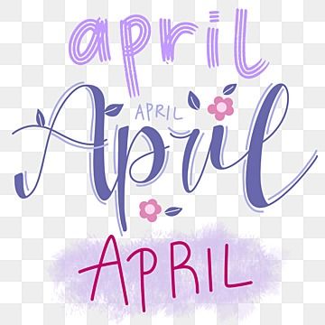 April Handlettering, April Lettering, April Clipart, Notes Decoration, April Name, April Design, Welcome April, Month Labels, April Month