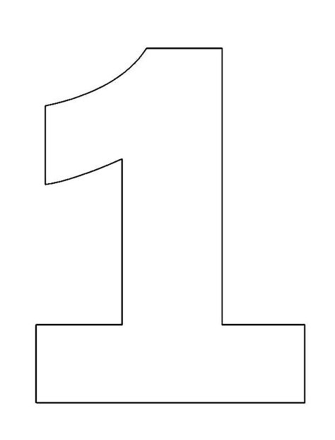 Number One Coloring Page Number One Cutout, Number 1 Silhouette, Number 1 Printable Template, Number One Template, Number One Coloring Page, 1 Lettering Number, Number 1 Template Free Printable, Number 1 For Birthday, Number One Printable