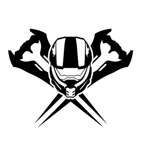 Master Chief Vinyl Decal Tattoo Ideas Black And White, Halo Master Chief Helmet, Master Chief Helmet, Master Chief And Cortana, Halo Videos, Tattoo Ideas Black, Halo Tattoo, John 117, Film Cut