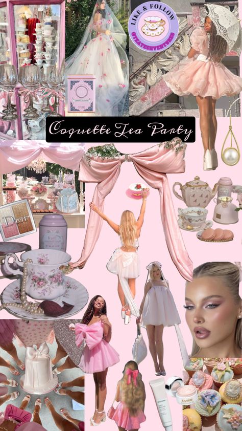 @teatechventures #coquette #coquetteaesthetic #coquetteteaparty #teaparty #girlblogger #selfcare #fancy #glam #pink #blush #lightpink #marieantoinette #pinkwhite #pilatesprincess #tea #teatime #beauty Coquette Party, Birthday Goals, Pink Birthday Party, Tea Party Theme, Baby Shower Inspiration, Tea Party Birthday, Bach Party, Pink Birthday, Blogger Girl