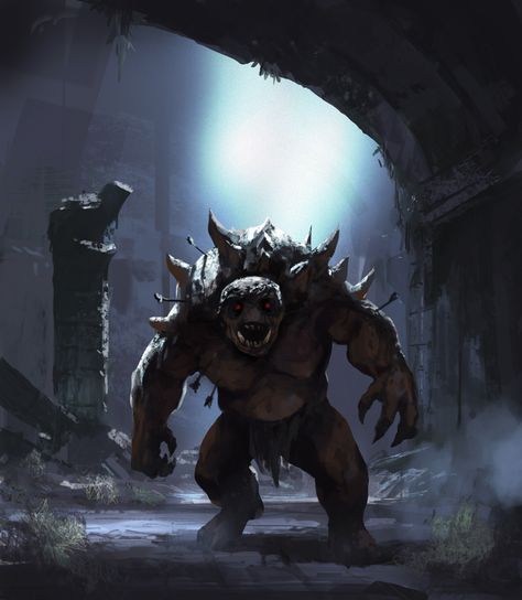 ArtStation - Cave Troll-, Biagio D'Alessandro Monsters Dnd, Traveller Rpg, Humanoid Creatures, Scifi Fantasy Art, Creatures Art, Light Study, Fantasy Beasts, Fantasy Races, Fantasy Images