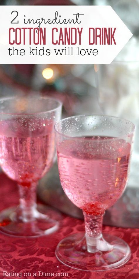 Valentines Punch For Kids, New Years Eve Treats For Kids, Kid Friendly Valentines Dinner, Valentine Drinks For Kids, Kid Party Drinks, Cotton Candy Mocktail Recipe, Cotton Candy Punch, Valentines Dinner For Kids, Kids Party Drinks