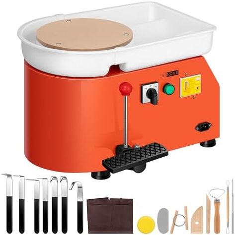 This pottery wheel allows you to easily remove your pottery because of the large well. Electric Pottery Wheel, Pottery Wheel, Clay Art, Wheel, Electricity, Sewing Crafts, Arts And Crafts, Ceramics, Art