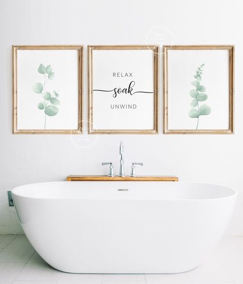 Printable Wall Art Bathroom, Bathroom Printables, Bathroom Posters, Bathroom Paint, Pretty Bathrooms, Set Of 3 Wall Art, Wall Art Farmhouse, Bathroom Spa, Art Bathroom