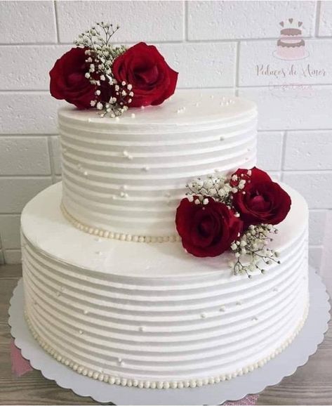 2 Tier Buttercream Cake, Engagement Cake Images, Ruby Wedding Cake, 25th Wedding Anniversary Cakes, 25 Anniversary Cake, Anniversary Cake Designs, Buttercream Cake Designs, Wedding Anniversary Cakes, Wedding Cake Roses