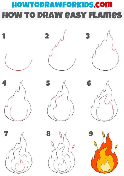 Cartoon Flames Drawing, How To Draw Fire Flames Step By Step, Flame Painting Easy, Drawing On Nails Step By Step, Easy Flames Drawing, How To Draw Fire Step By Step, How To Draw Flames Step By Step, How To Draw Fire Sketches, Camp Fire Drawing Easy