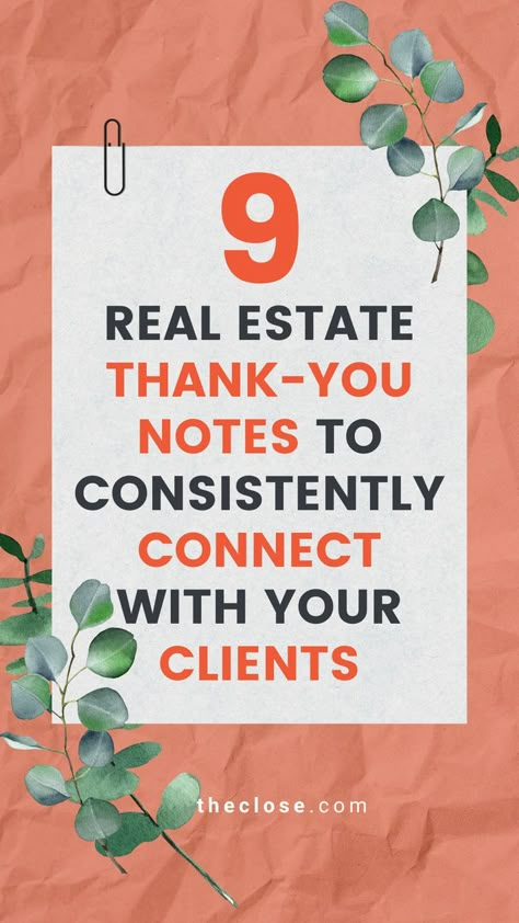 9 Real Estate Thank-you Notes That Create Clients for Life (+ Templates) Real Estate Marketing Gifts, Real Estate Marketing Quotes, Real Estate Slogans, Realtor Ideas, Realtor Tips, Marketing Gifts, Real Estate Business Plan, Client Appreciation Gifts, Business Strategy Management