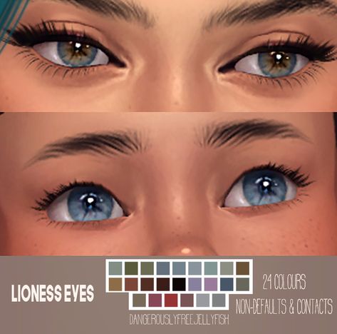 Lioness Eyes & Liner | dangerouslyfreejellyfish on Patreon Lioness Eyes, The Sims 4 Pack, Eyes Liner, Mods Sims 4, Sims 4 Cc Eyes, Sims 4 Tsr, Die Sims 4, Sims Baby, The Sims 4 Skin