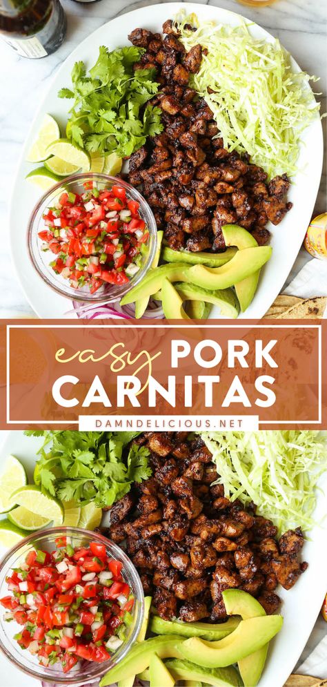 EASY PORK CARNITAS Easy Pork Carnitas, Damn Delicious Recipes, Pork Carnitas Tacos, Pork Carnitas Recipe, Mayo Recipe, Carnitas Recipe, Pork Carnitas, Burrito Bowls, Easy Pork