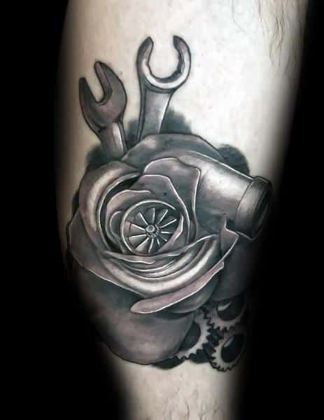 50 Turbo Tattoo Ideas For Men - Turbocharged Designs Diesel Mechanics Tattoo, Turbo Tattoo, Trucker Tattoo, Welding Tattoo, Memorial Tattoo Quotes, Truck Tattoo, Skull Rose Tattoos, Mechanic Tattoo, Racing Tattoos