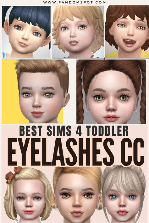 Even your Sim toddlers can get in on the CC with these cute toddler-sized eyelashes. Peep the full list for more! Sims 4 Cc Eyelashes All Ages, Infant Eyelashes Sims 4, Sims 4 Cc Toddler Eyelashes, Sims 4 Cc Child Eyelashes, Sims 4 Child Eyelashes, Almond Shaped Eyes, Beautiful Eyelashes, Doe Eyes, Natural Eyelashes