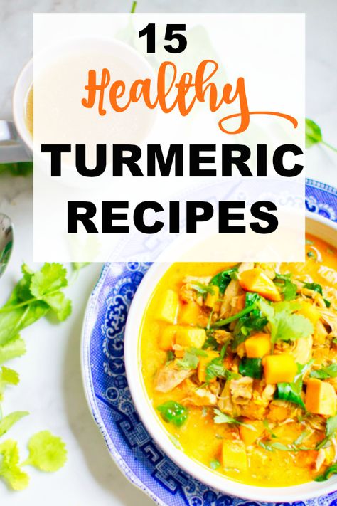 Check out these 15 healthy turmeric recipes! Microwave Chicken Recipes, Turmeric Soup, Slow Cooker Sweet Potatoes, Digestive Aid, Turmeric Recipes, Fresh Turmeric, Vegetable Curry, Ginger Recipes, Coffee Recipe