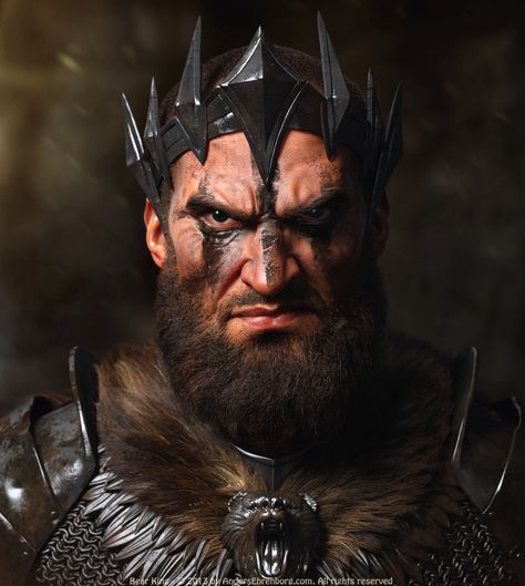 Bear King, Epic Characters, Heroic Fantasy, Fast Hairstyles, 3d Characters, Character Portraits, Zbrush, 3ds Max, Character Concept