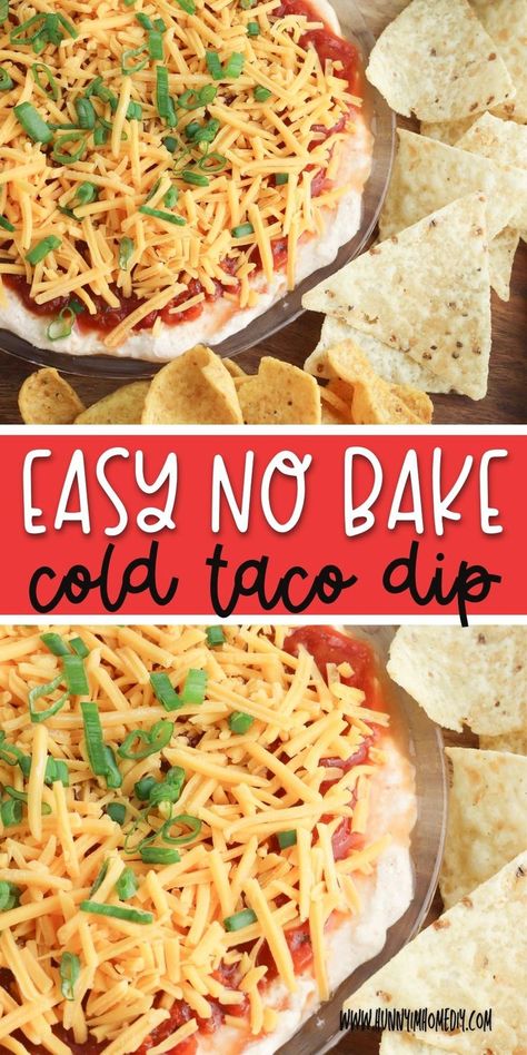 Cold Taco Dip, Cream Cheese Taco Dip, Mexican Dip Recipes, Taco Dip Easy, Cold Dip Recipes, Mexican Dip, Taco Dip Recipe, Dip Recipes Appetizers, Best Party Appetizers