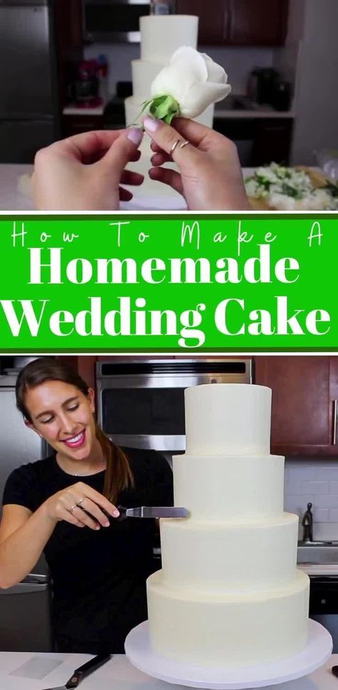 Learn how to make a homemade wedding cake! I share all my advice and tips for making a tiered cake for a wedding or special event. #weddingcaketutorial #weddingcake #howtomakeaweddingcake Making A Wedding Cake, Wedding Cake Tutorial, Homemade Wedding Cake, Smaller Wedding, Different Kinds Of Cakes, How To Make Wedding Cake, Diy Wedding Cake, Individual Cakes, Wedding Cake Ideas