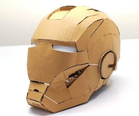 Making an Iron Man Ring from a Stainless Steel Nut Cardboard Iron Man Suit, Iron Man Mask Template, Iron Man Helmet Template, Cardboard Mask Template, Iron Man Costume Diy, Ironman Mask, Cardboard Costumes, Cardboard Masks, How To Make Iron