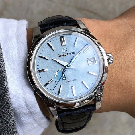 Seiko - SBGA407 blue snowflake Grand Seiko Watches Mens, Grand Seiko Snowflake, Seiko Snowflake, Grand Seiko Gmt, Spring Drive, Grand Seiko, Expensive Watches, Luxury Timepieces, Blue Snowflakes