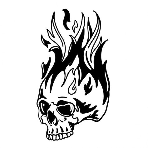 Skull on fire with flames illustration P... | Premium Vector #Freepik #vector #skull-illustration #skull-head #skull #skull-bones Flames Illustration, Flame Drawing, Skull On Fire, Fake Skin Tattoo, Tree Frog Tattoos, Rat Drawing, Human Vector, Fire Vector, Skull Sketch