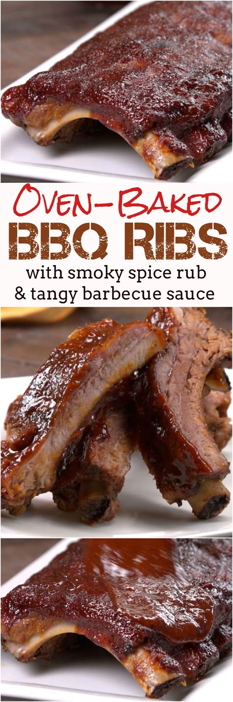 You don't need a backyard barbecue pit to make fall-off-the-bone tender BBQ pork ribs. We'll show you how to bake baby back ribs in the oven with our melt-in-your-mouth homemade dry rub and easy bbq sauce recipe. Oven Baked Bbq Ribs, Backyard Bbq Recipes, Baked Bbq Ribs, Easy Bbq Sauce, Ribs In The Oven, Homemade Dry Rub, Oven Baked Ribs, Bbq Pork Ribs, Barbecue Pit