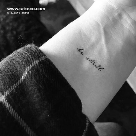 Be Still Tattoo, Many Tattoos, One Word Tattoo, Biblical Tattoos, Matching Tattoo, Small Tattoo Designs, Free Tattoo, Tattoo Set, Stay Calm