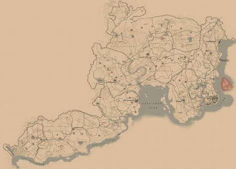 Red Dead Redemption 2 - Full Map Rdr2 Map, Full World Map, Video Game Gifts, Rdr2 Online, Red Dead Redemption Art, Youtube Red, Map Games, Red Dead Online, Read Dead