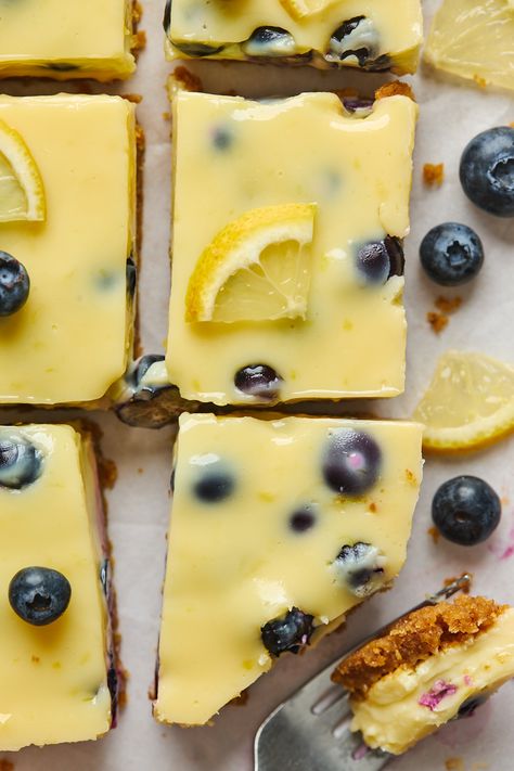 Lemon Blueberry Bars | Olive & Mango Lemon Raspberry Bars, Lemon Blueberry Bars, Blueberry Cheesecake Bars, Blueberry Bars, Lemon Blueberry Cheesecake, Blueberry Compote, Blueberry Desserts, Blueberry Recipes, Blueberry Cheesecake