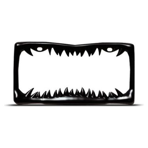 Shark teeth license plate frame Cool License Plates, Black Teeth, Car Deco, Mazzy Star, Car Plates, Passat B6, Tag Holder, Custom License Plate, Shark Tooth