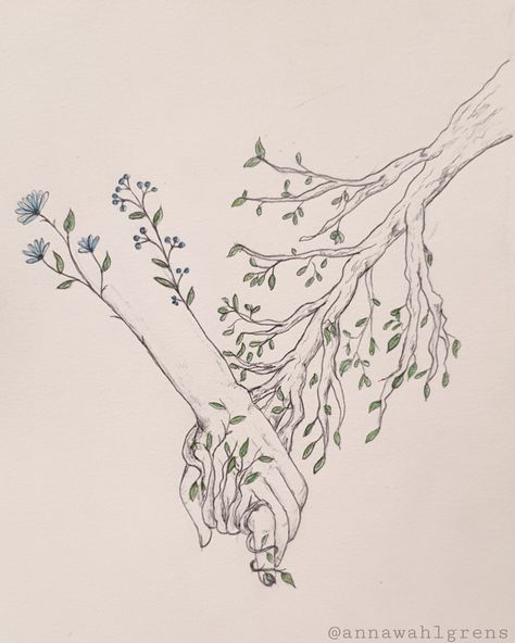 Tree Nature Woods Hand Holding Art Mother Nature Connection Nature Witchy Tattoos, Tattoo Witch Aesthetic, Forest Witch Tattoo, Earthy Drawings, Unique Nature Tattoos, Pagan Tattoo Ideas, Deathcore Tattoo, Earth Goddess Tattoo, Earthy Tattoos Hippie