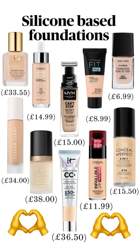 Silicone based foundation #silicone #foundation #makeup Silicone Based Foundation, Makeup Shopping List, Milani Conceal And Perfect, Learn Makeup, Silicone Makeup, Shower Skin Care, Nyx Makeup, Latest Makeup, Foundation Makeup