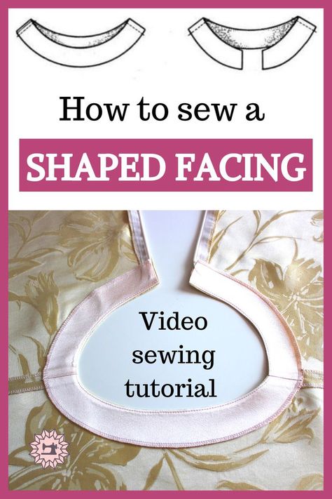 In this YouTube sewing tutorial I want to show you how to sew a shaped facing. I used the shaped facing to finish the neckline of my silk robe which I made without a pattern. It’s really a very easy part of garment sewing and you can do it without any problems after watching this sewing tutorial.  #DIYclothes #sewingtips #sewingtutorials  #howtosewfacing #shapedfacing #sewingforbeginners #diyfashion #fashionsewing Sewing Darts, Garment Sewing, Sewing Elastic, Beginner Sewing Projects Easy, Leftover Fabric, Sewing Projects For Beginners, Sewing Skills, Easy Sewing Projects, Sewing Tips