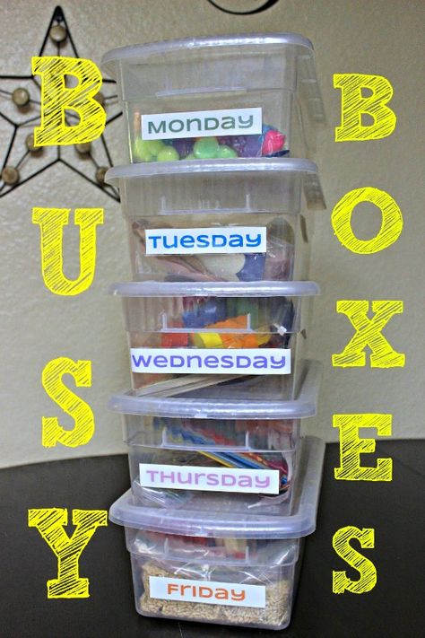 Busy Boxes For Toddlers, Busy Bins, Teach Feelings, Touch And Feel Book, Busy Activities, Rest Time, Quiet Time Activities, Activity Box, Busy Boxes